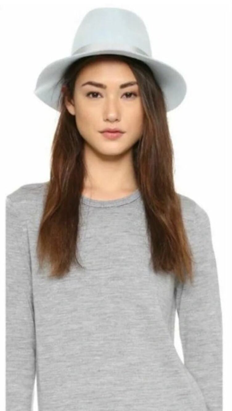 NEW! Rag & Bone Grosgrain Wool Fedora in DARK NAVY (L)
